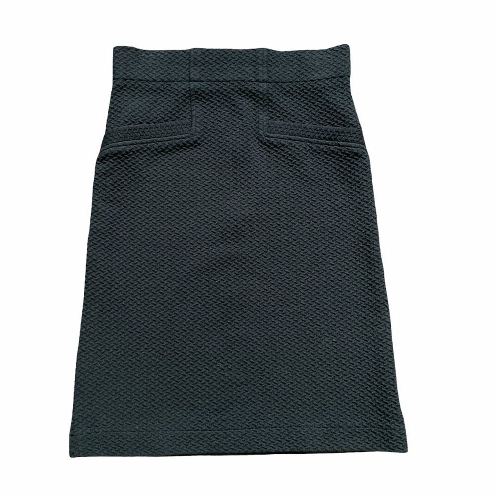 Ganni Black Textured Stretchy High Waisted Skirt - Picture 5 of 8